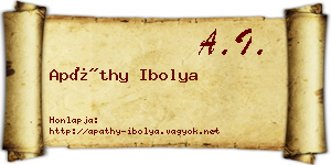 Apáthy Ibolya névjegykártya