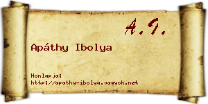 Apáthy Ibolya névjegykártya