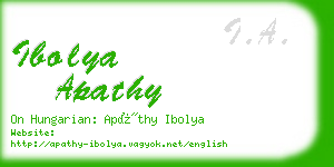 ibolya apathy business card